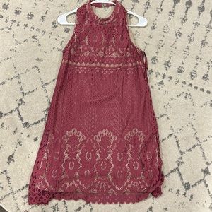 Gorgeous high neckline, lace dress